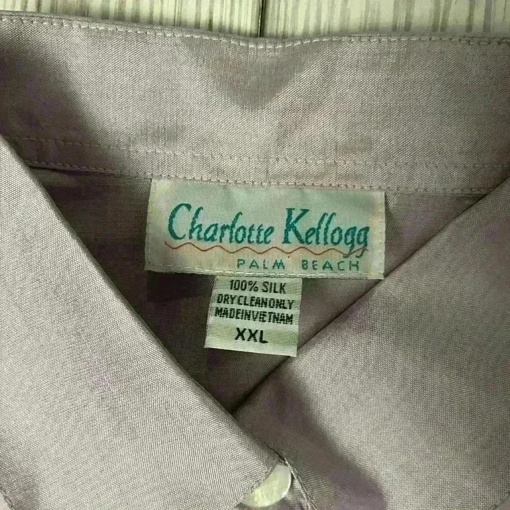 100% Silk Charlotte Kellogg Barbara Blouse - Picture 3 of 7